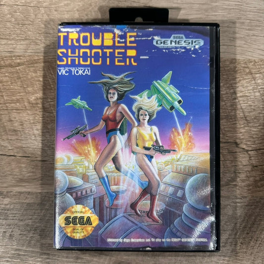 Trouble Shooter (Sega Genesis) RARE W/ MINT CART & Case! READ