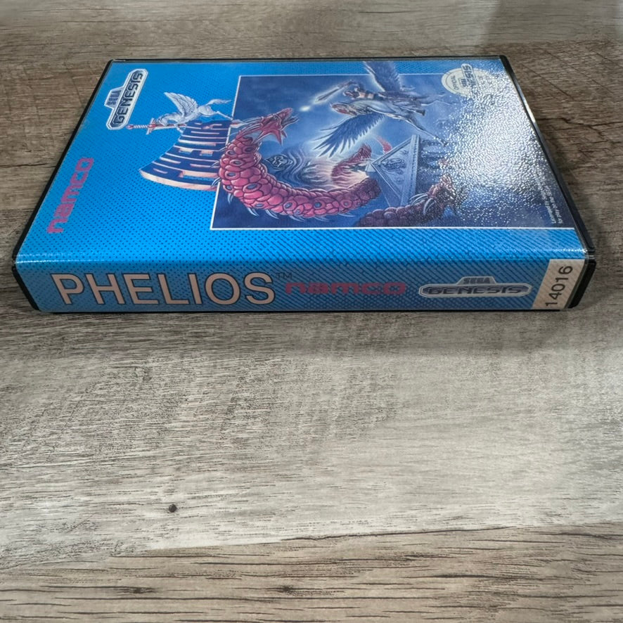 Phelios (Sega Genesis, 1990) CIB w/ Manual, Cart & Case. Very Clean Copy!