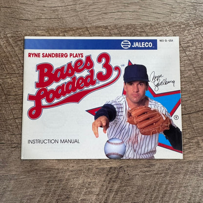 Bases Loaded 3 Ryne Sandberg (Nintendo, NES 1991) CIB & MINTY W/ Manual & Box!