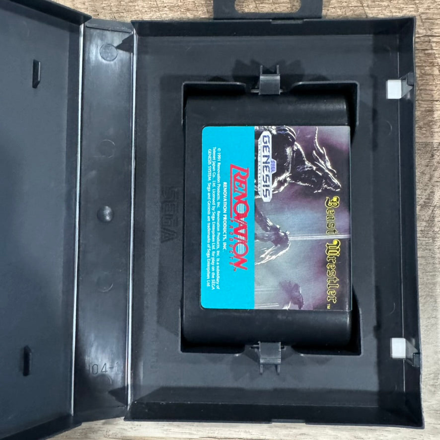 Beast Wrestler (Sega Genesis, 1991) W/ Case, Hang Tab, Art & Cart! VERY CLEAN!