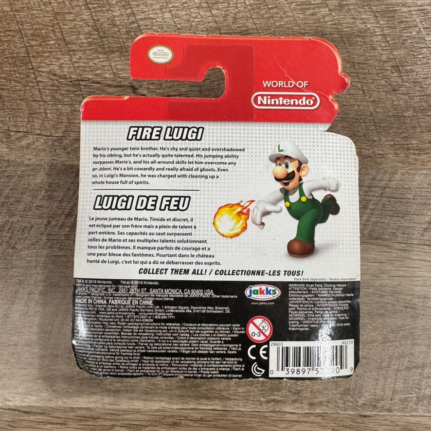 World of Nintendo Jakks Super Mario Luigi W/ Bonus Fire Flower Collectible Toy