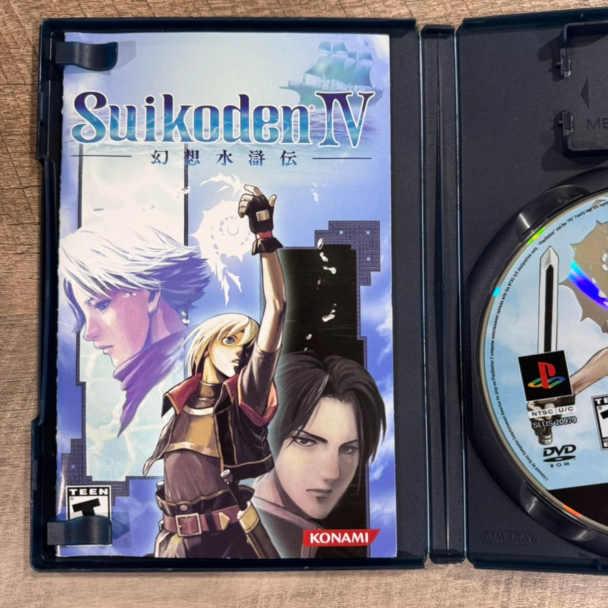 Suikoden IV 4 (Sony PlayStation 2, PS2 2005) CIB W/ Near Mint Manual & Disc!