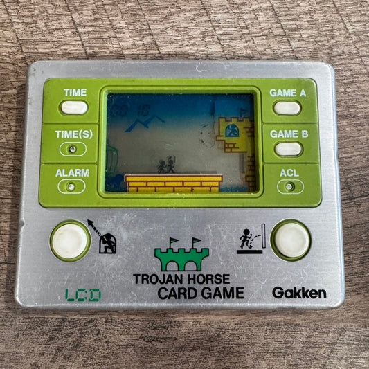 Trojan Horse LCD Card Game & Clock (Gakken, 1981) Tested & Working Great!