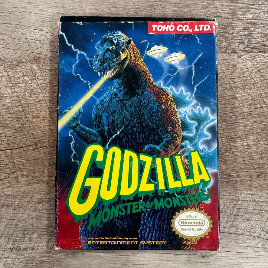 Godzilla: Monster of Monsters (Nintendo, NES 1989)🔥W/ CLEAN Box & Cart!🔥