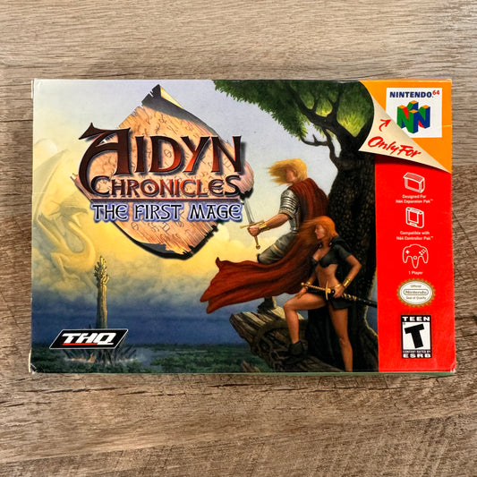 Aidyn Chronicles: The First Mage (Nintendo 64, 2001) Box Manual Complete CIB N64