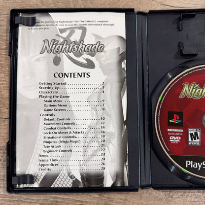 Nightshade (Sony PlayStation 2, PS2 2004) Includes Manual, Disc & Case!🔥