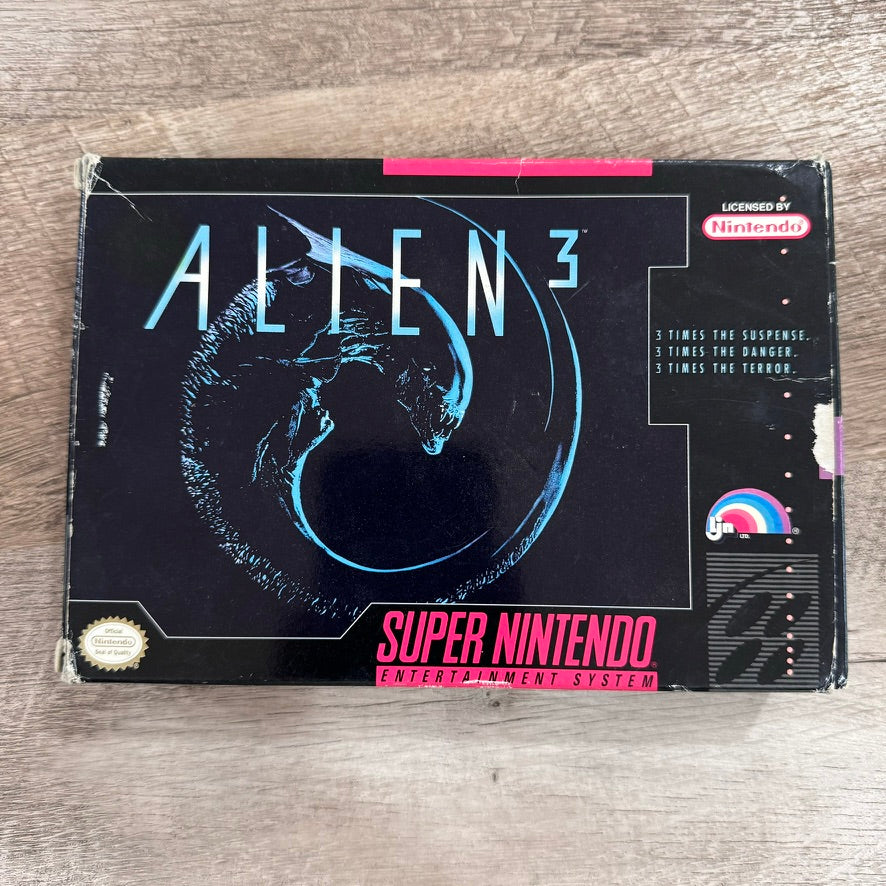 Alien 3 (Nintendo SNES, 1993) Complete w/ Manual, Box & Cart TESTED & Authentic