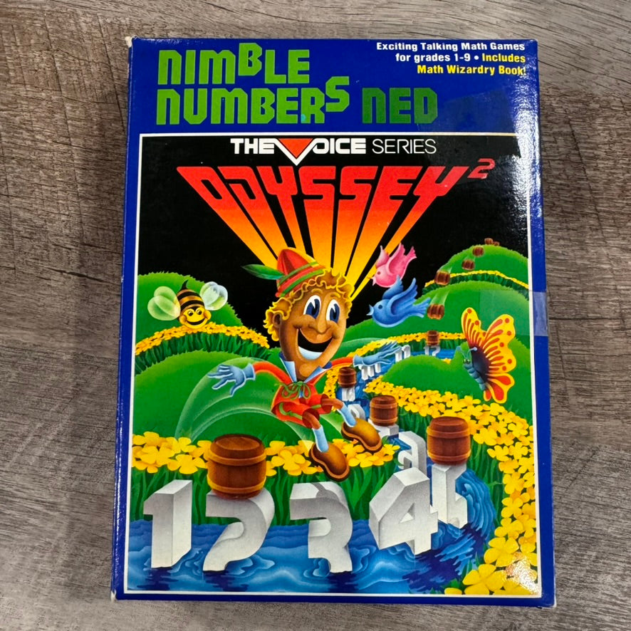 Nimble Numbers Ned (Magnavox Odyssey 2, 1982) CIB W/ Math Wizardry Book! CLEAN!