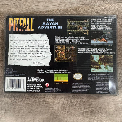 Pitfall: The Mayan Adventure (Super Nintendo, SNES 1991) Complete W/ Clean Box!