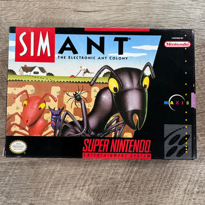 SimAnt (Super Nintendo, SNES 1993) Includes Box, Game Poster & More! Beautiful🔥