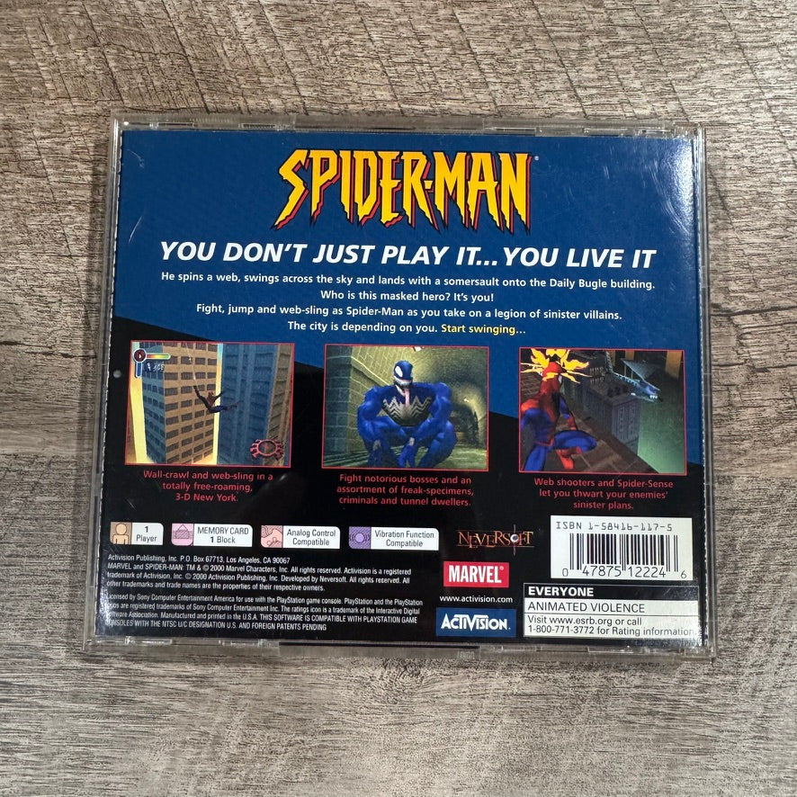 Spider-Man (Sony Playstation, PS1 2000) CIB & VGC W/ Manual & Registration Card!