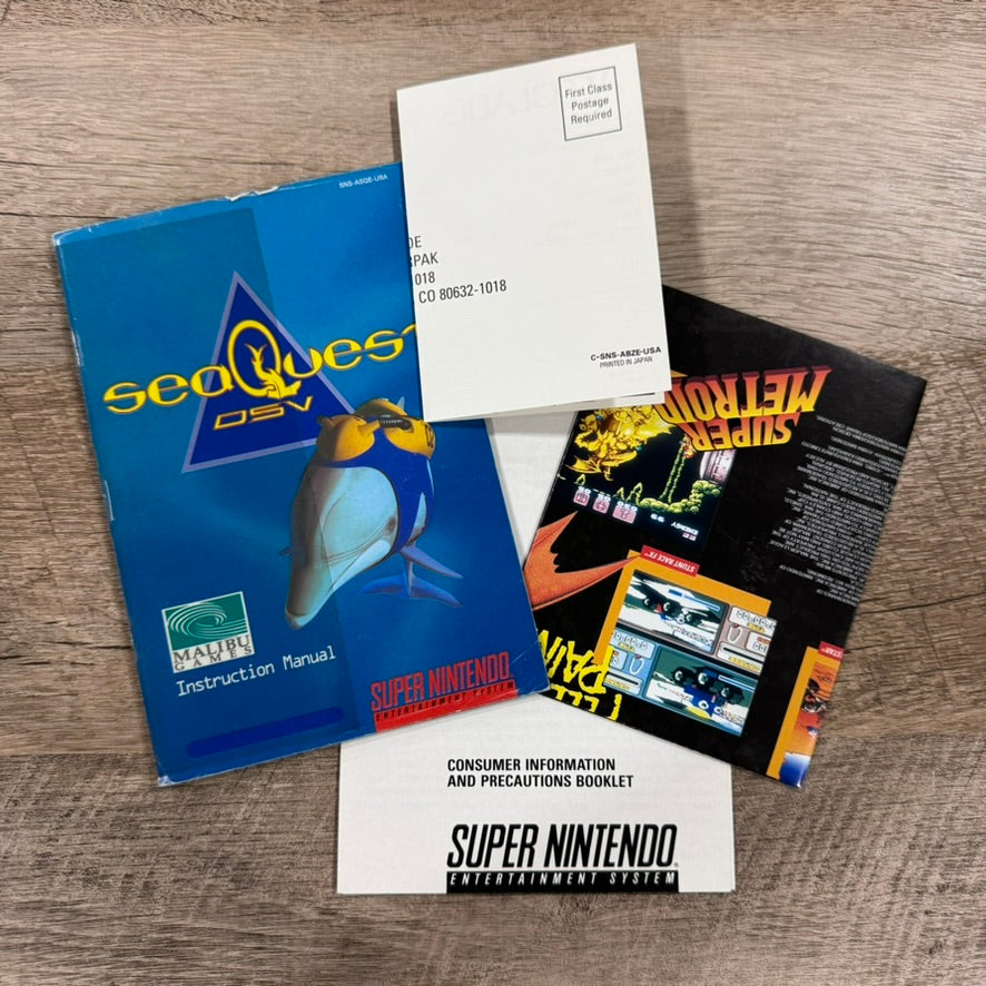 Sea Quest DSV (Super Nintendo, SNES 1994) CIB Clean Copy W/ Some Quirks! Sweet!