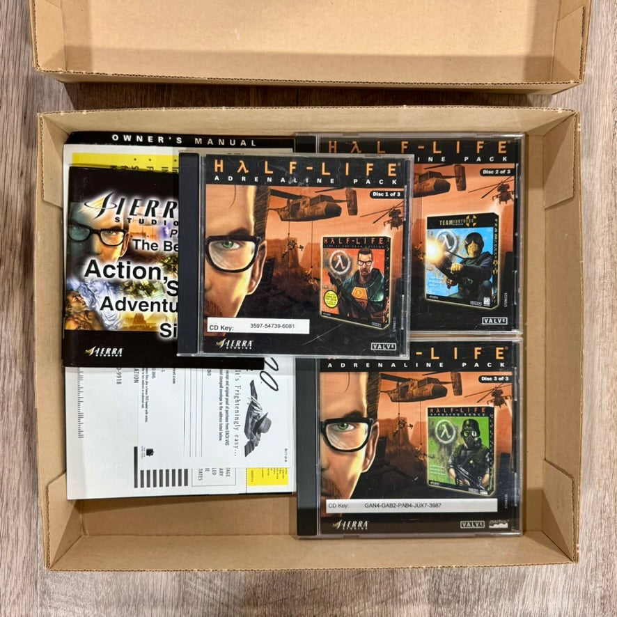 Half-Life: Adrenaline Pack (PC Game, 1999) Big Box Near CIB & Clean!