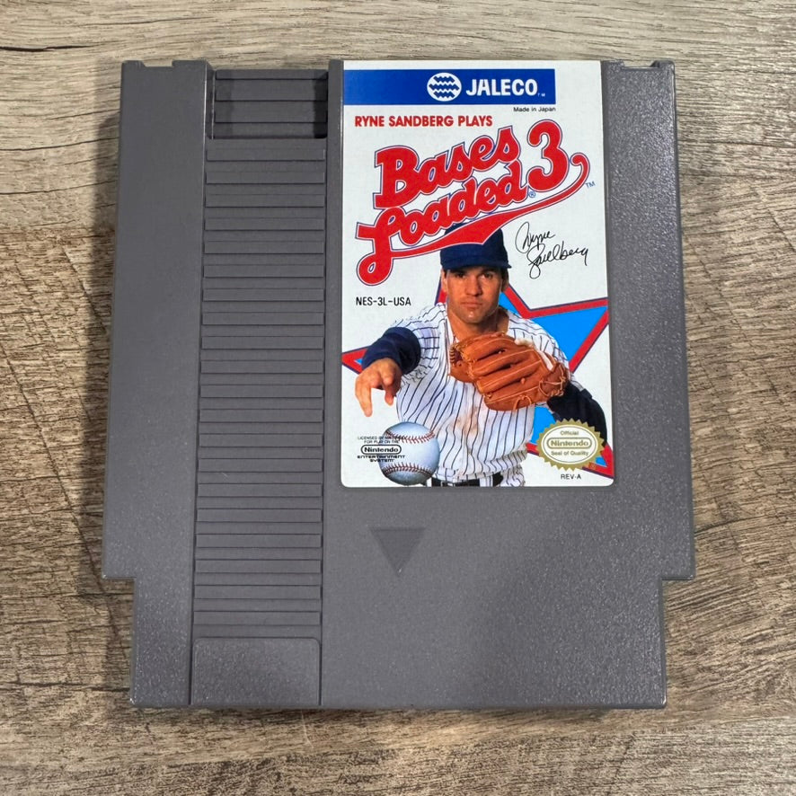 Bases Loaded 3 Ryne Sandberg (Nintendo, NES 1991) CIB & MINTY W/ Manual & Box!