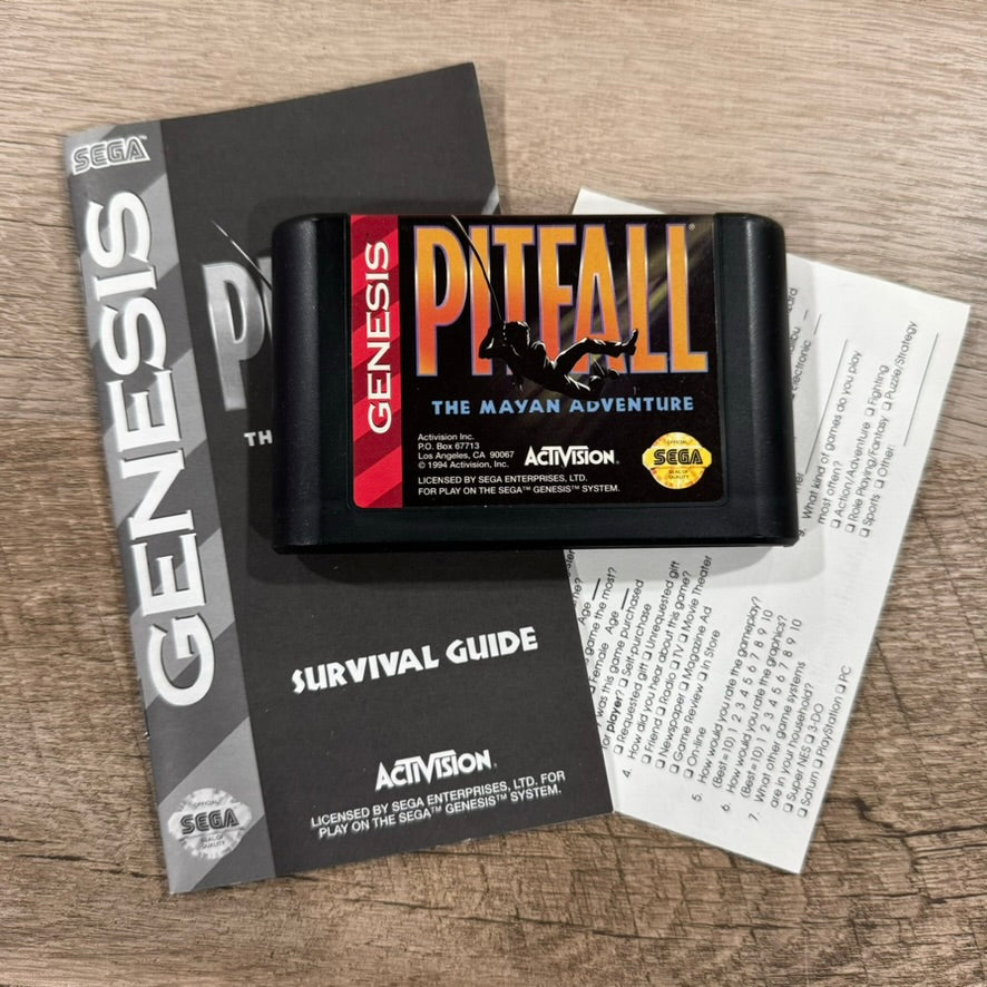 Pitfall: The Mayan Adventure (Sega Genesis,1994) CIB Cardboard Still Has SEAL!🦭