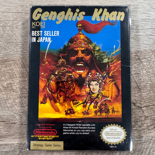 Genghis Khan (Nintendo NES, 1989) Beautifully CIB W/ Box, Manual, Cart & More!🔥