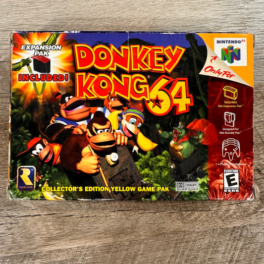 Donkey Kong 64 (Nintendo 64, 1999) N64 No Pak!Beautiful Manual, Box And Game!🔥