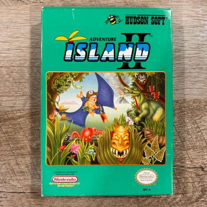 Adventure Island II (Nintendo NES, 1985) W/Clean Box & MINT Cart No Manual!