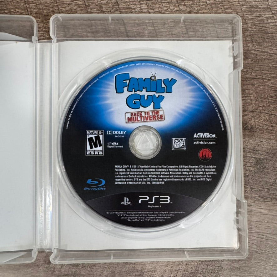 Family Guy: Back to the Multiverse (Sony PlayStation 3, PS3 2012) W/  Mint Disc!