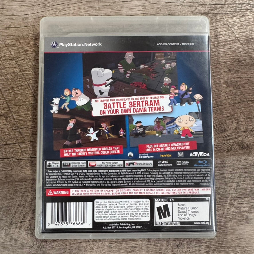 Family Guy: Back to the Multiverse (Sony PlayStation 3, PS3 2012) W/  Mint Disc!