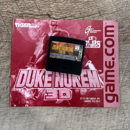 Duke Nukem 3D Cartridge W/ Manual (Tiger Game.Com, 1997) MINTY Cart & Manual!