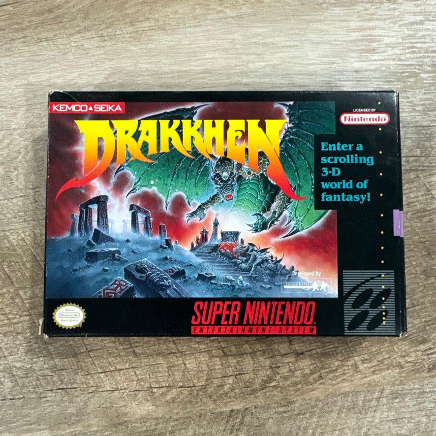 Drakkhen (Super Nintendo SNES, 1991) CIB Complete Beautiful Copy & Authentic!