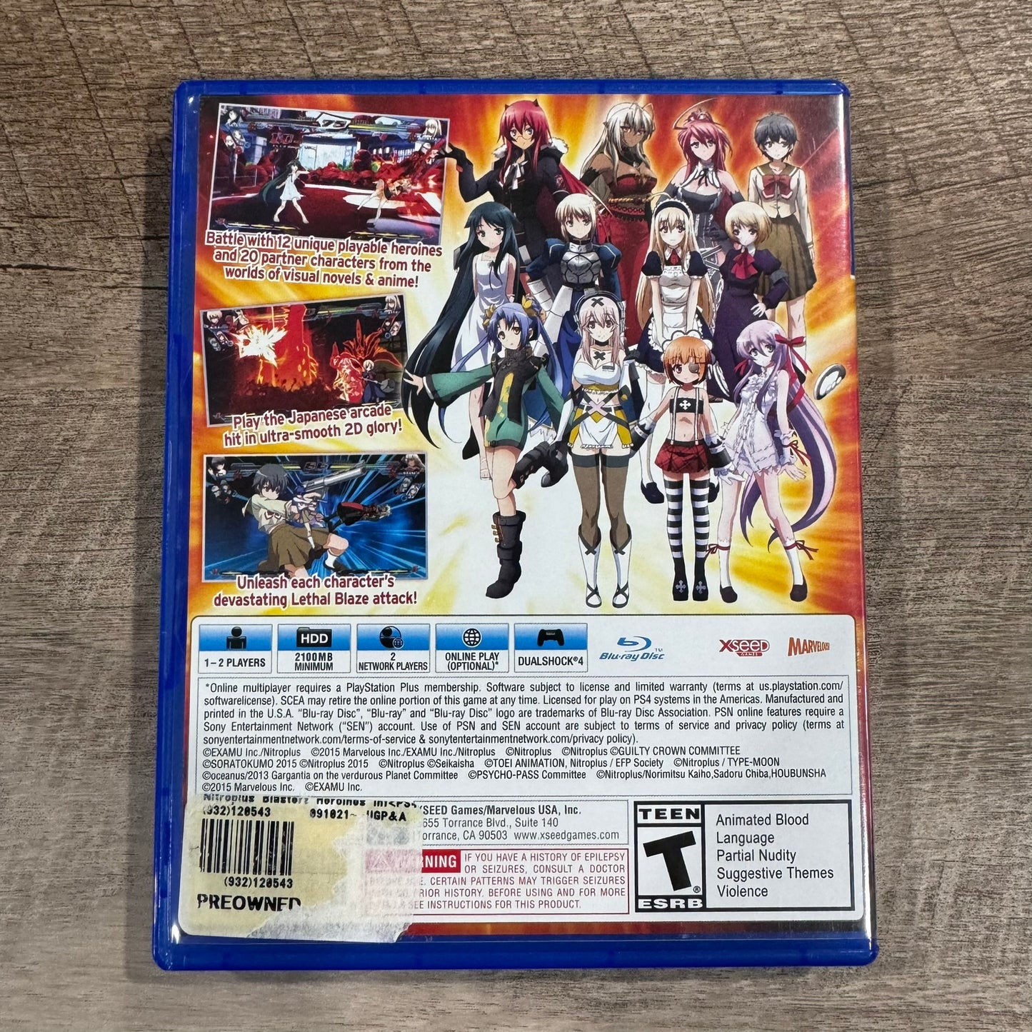 Nitroplus Blasterz: Heroines Infinite Duel (PlayStation 4, PS4 2016) CIB & Mint!