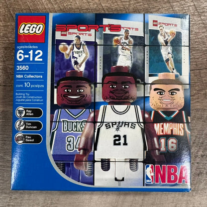 Lego Sports 3560 Collectors NBA Ray Allen Tim Duncan Pau Gasol Factory Sealed!