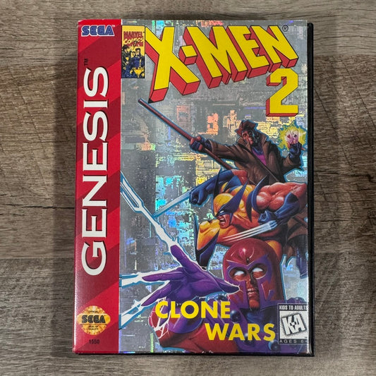 X-Men 2: Clone wars Sega Genesis 1995 Hologram Cardboard READ🔥VERY CLEAN!🔥