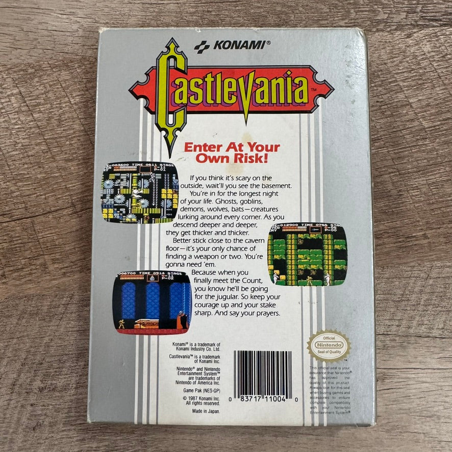 Castlevania (Nintendo Entertainment System, NES 1987) In NICE Box W/ Manual+