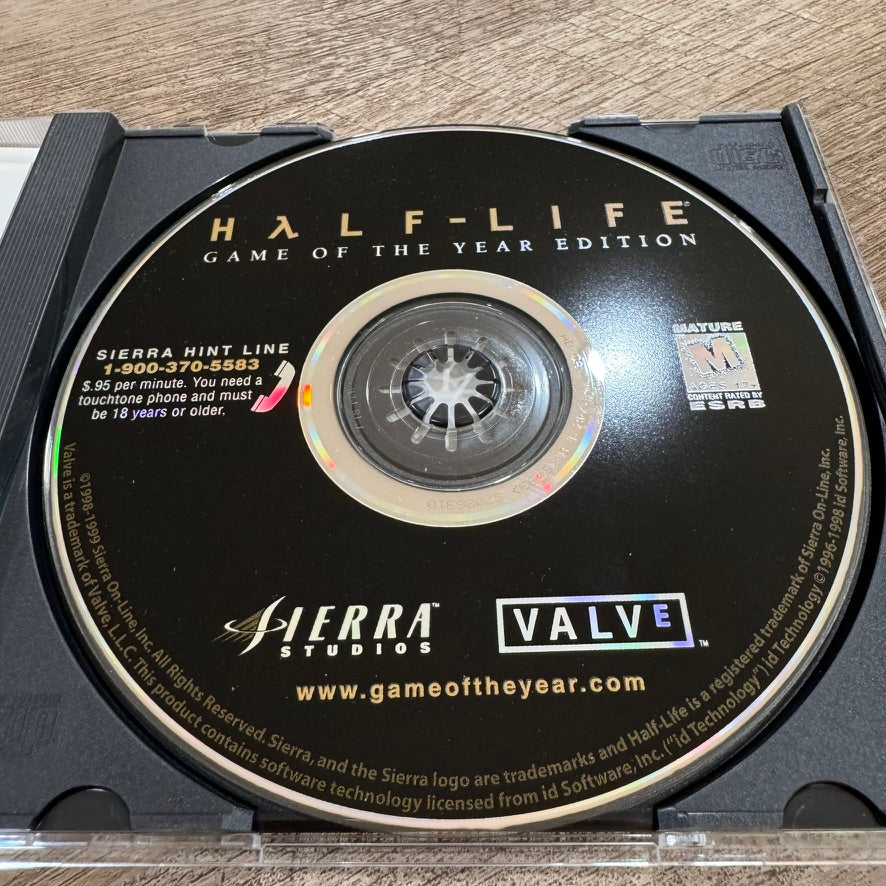 Half-Life Game Of The Year Edition (PC Gaming CD Rom, 1999) W/ Case, Art & Game!