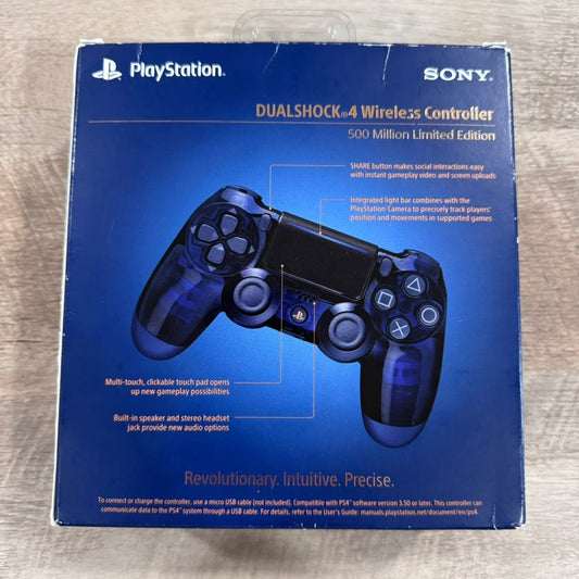 500 Million Limited Edition Sony DualShock 4 Controller CLEAR Dark Blue NEW!