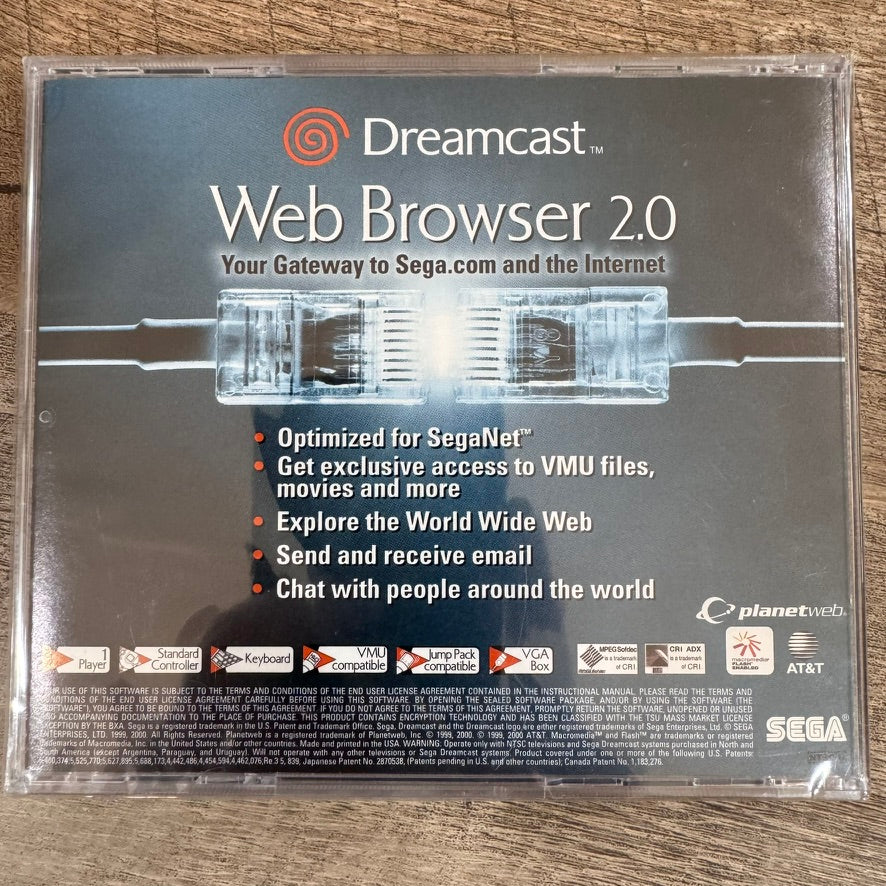 Sega Dreamcast Controller With fashion Web Browser 2.0 Disk