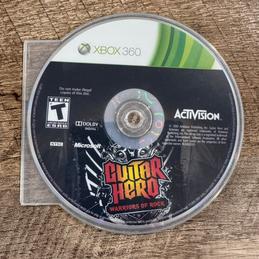 Guitar Hero: Warriors Of Rock (Microsoft Xbox 360, 2010) CLEAN Disc Only!