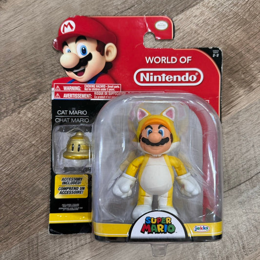 World Of Nintendo -Cat Mario Super Mario Figure Jakks 2016 Series Brand New!