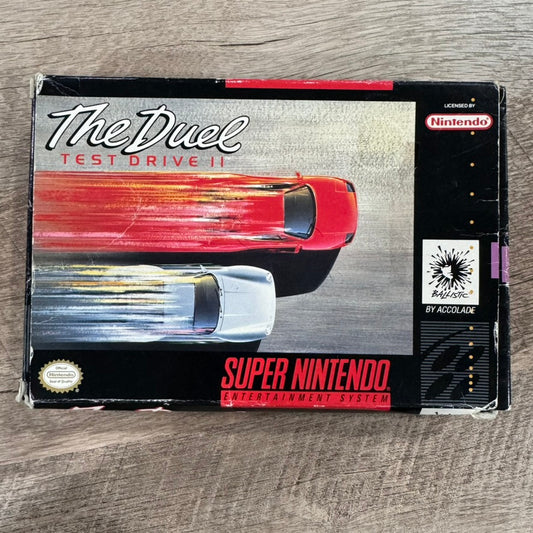 The Duel Test Drive II (Super Nintendo, SNES 1992) Accolade RARE Game & Box!