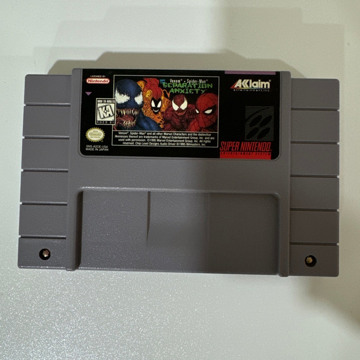 Venom Spider-Man Separation Anxiety -SNES Nintendo - Authentic CIB W/ Poster 🔥