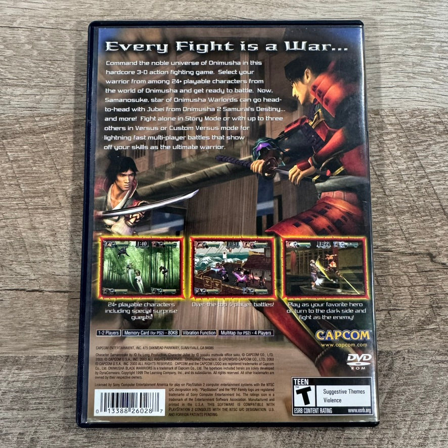 Onimusha Blade Warriors (Sony PlayStation 2, PS2 2003) Nice Disc & Case Included