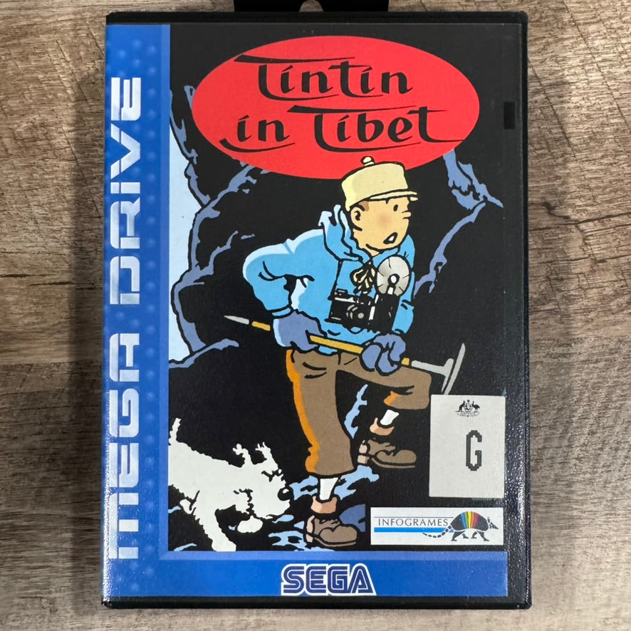 TinTin In Tibet (Sega Mega Drive, 1996) CIB & CLEAN Case, Manual & Cart!