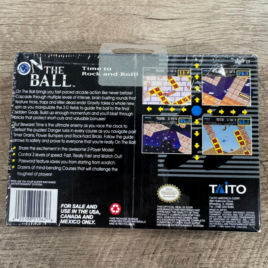 ON the Ball (Super Nintendo, SNES)🔥CIB Still W/ Seal! Near Mint Box! RARE🔥