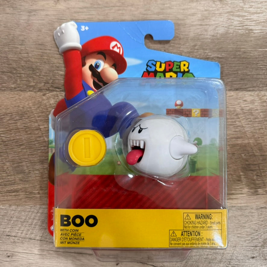 World of Nintendo Super Mario - Boo Action Figure (WITH COIN) Brand New & Sealed