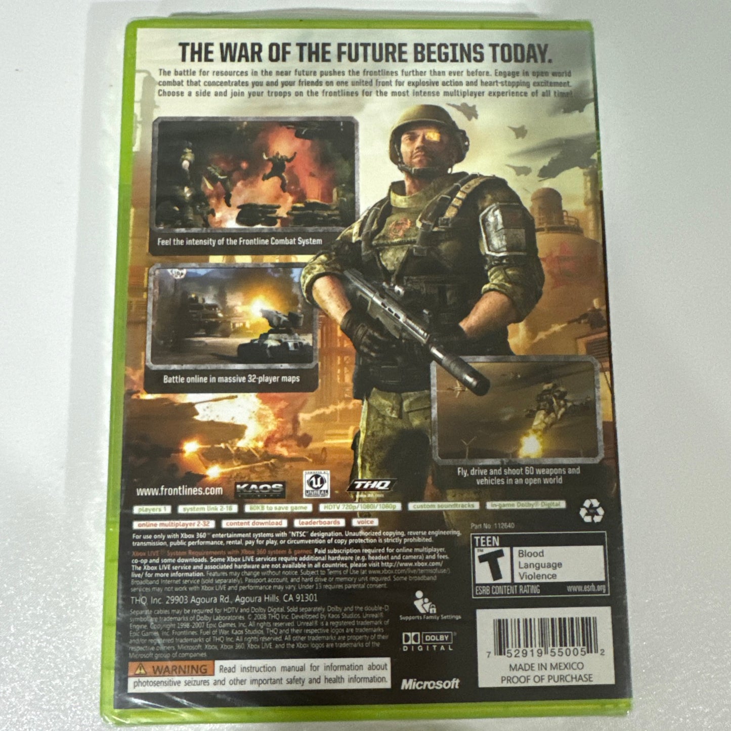 Frontlines: Fuel of War (Microsoft Xbox 360, 2008) BRAND NEW SEALED