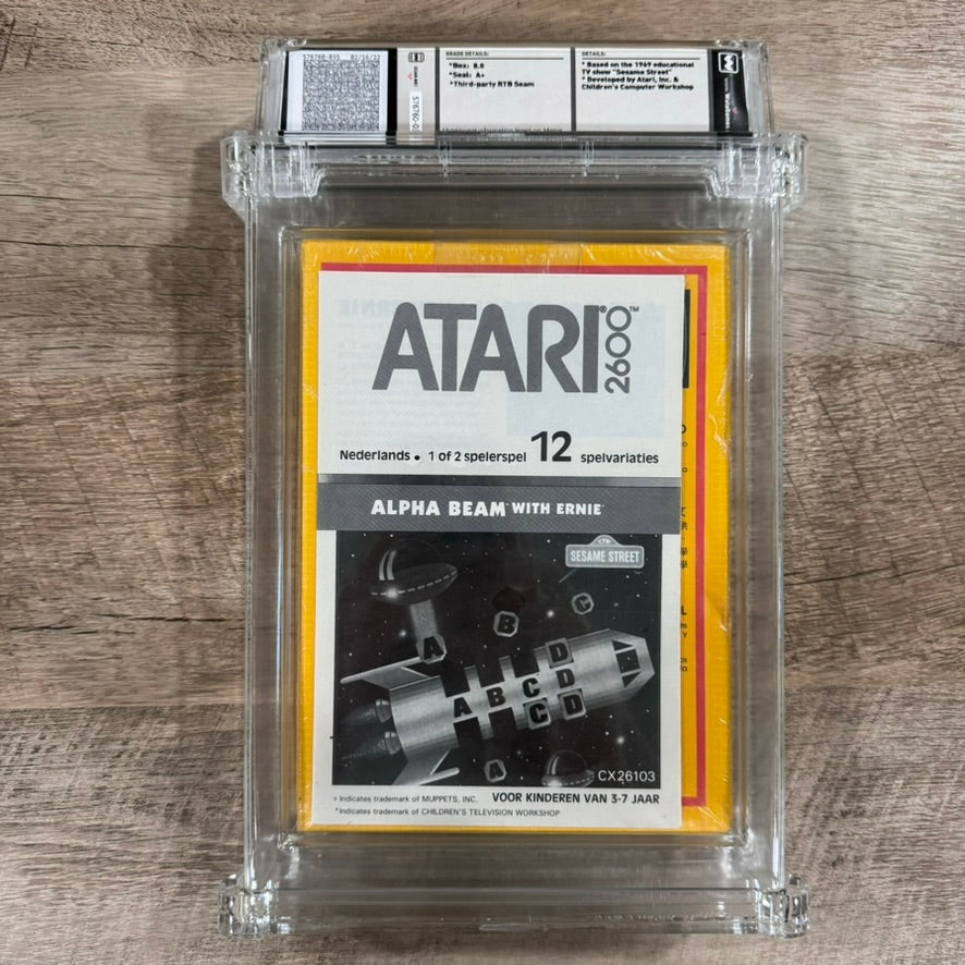 Alpha Beam With Ernie (Atari 2600, 1983) Graded WATA 8.0 A+ SEALED PAL Version!