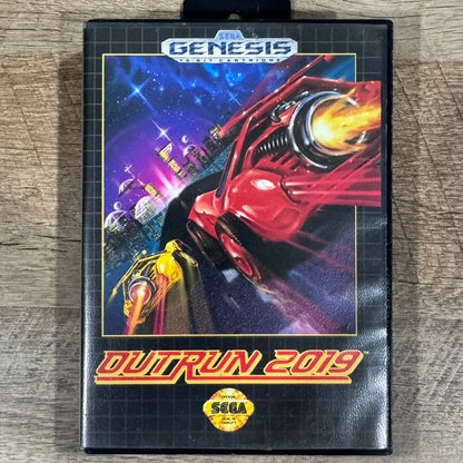 Outrun 2019 (Sega Genesis, 1993) CIB W/ Crispy Manual, HANG TAB, Case & Cart!