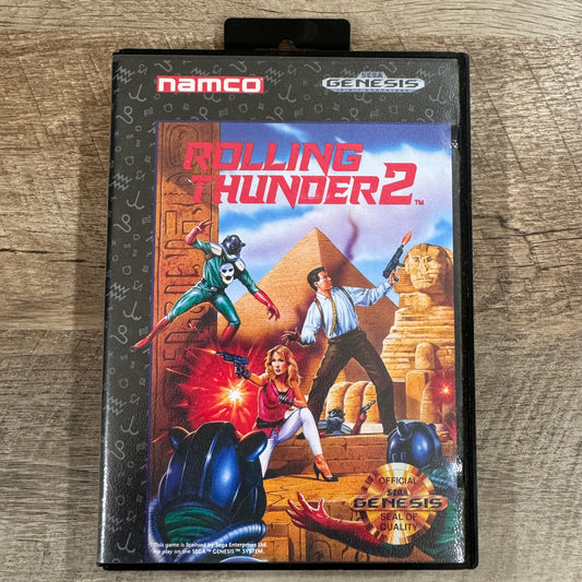 Rolling Thunder 2 (Sega Genesis, 1991) CIB W/ Hangtab, Manual, Cart & Case!