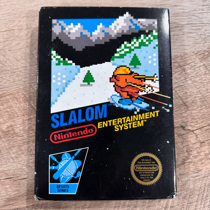 Slalom (Nintendo NES, 1986)🔥5-Screw Variant! Black Box CIB Game W/ Manual CLEAN