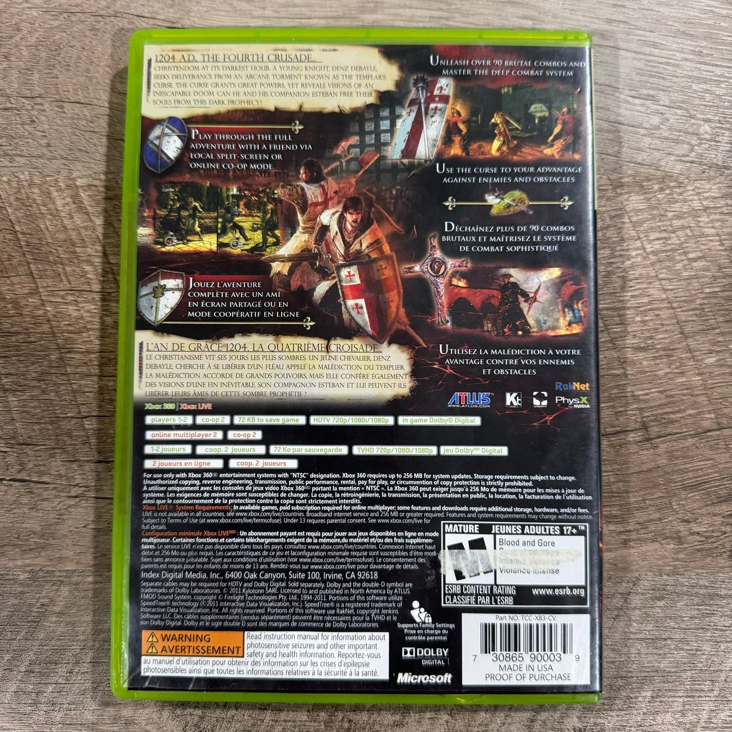 Cursed Crusade (Microsoft Xbox 360, 2011) 🔥CIB, Tested & CLEAN!🔥