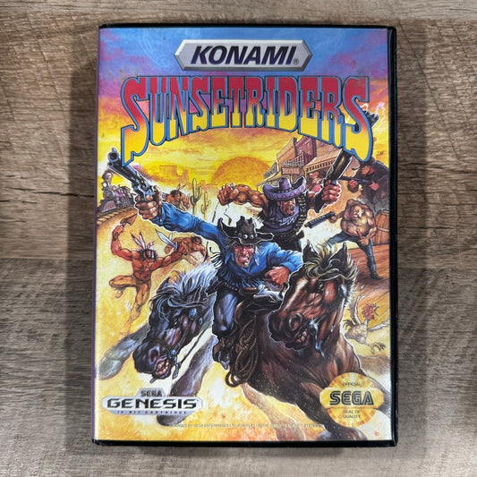 Sunset Riders (Sega Genesis, 1992) CLEAN & Complete W/ Manual, Art & Game Cart!