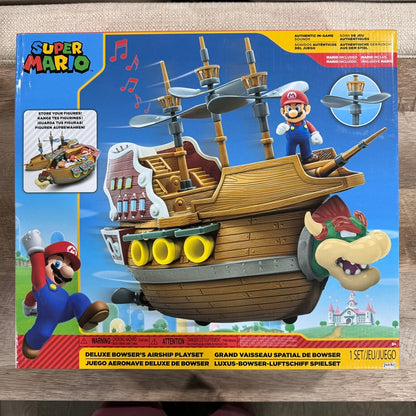 Nintendo Super Mario Deluxe Bowser’s Air Ship PlaySet Game With Sounds BRAND NEW