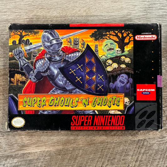 Super Ghouls ‘N Ghosts (Super Nintendo, SNES 1999) W/Game Box & Manual🔥Capcom🔥